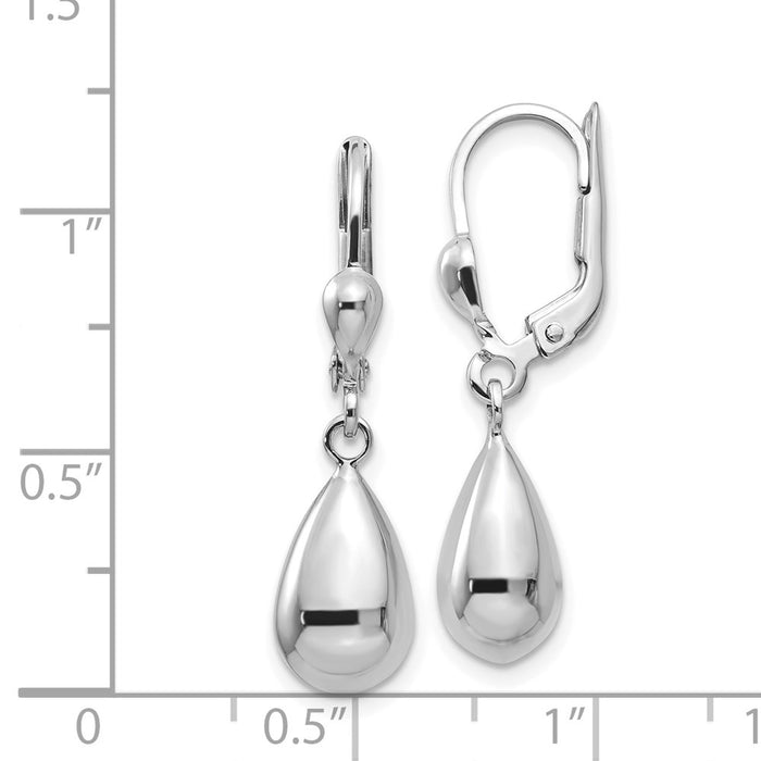 Buy Stylish Polished 14K White Gold Dangle Leverback Earrings - Exclusive Design-4