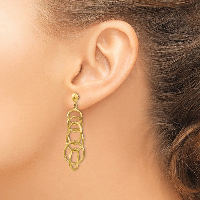 Shop 14K Gold Circle Drop Earrings | Stylish Design, Affordable Luxury!-3