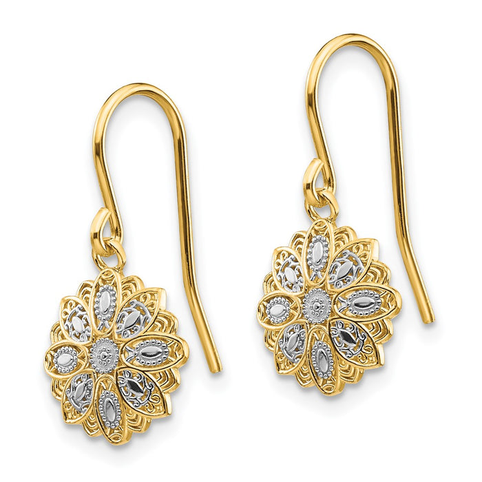 Buy Stylish 14K Gold & Rhodium Plated Dangle Earrings - Elegant Design, Affordable Price-2