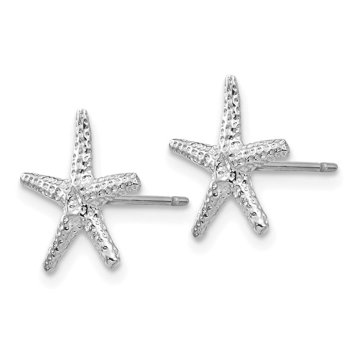 High-Quality 14K White Gold Starfish Stud Earrings - Stylish & Affordable-2