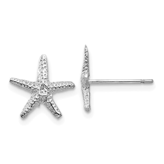 High-Quality 14K White Gold Starfish Stud Earrings - Stylish & Affordable-1
