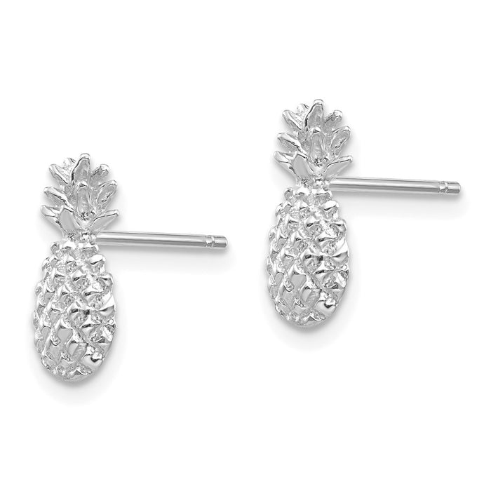Buy Exclusive 14K White Gold Pineapple Post Earrings - Stylish & Affordable!-2