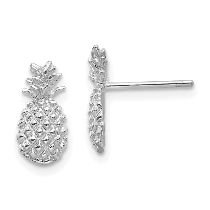 Buy Exclusive 14K White Gold Pineapple Post Earrings - Stylish & Affordable!-1
