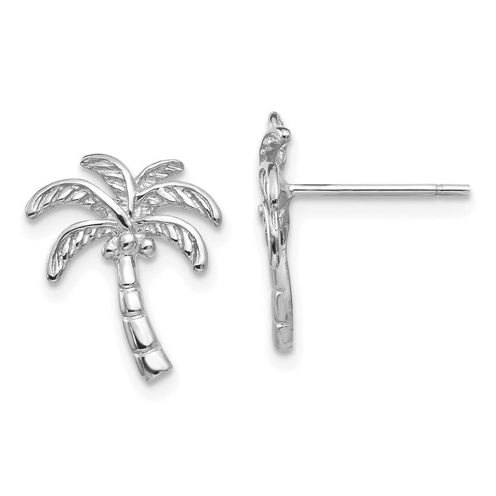Shop Exclusive 14K White Gold Palm Tree Stud Earrings - Stylish & Lightweight-1