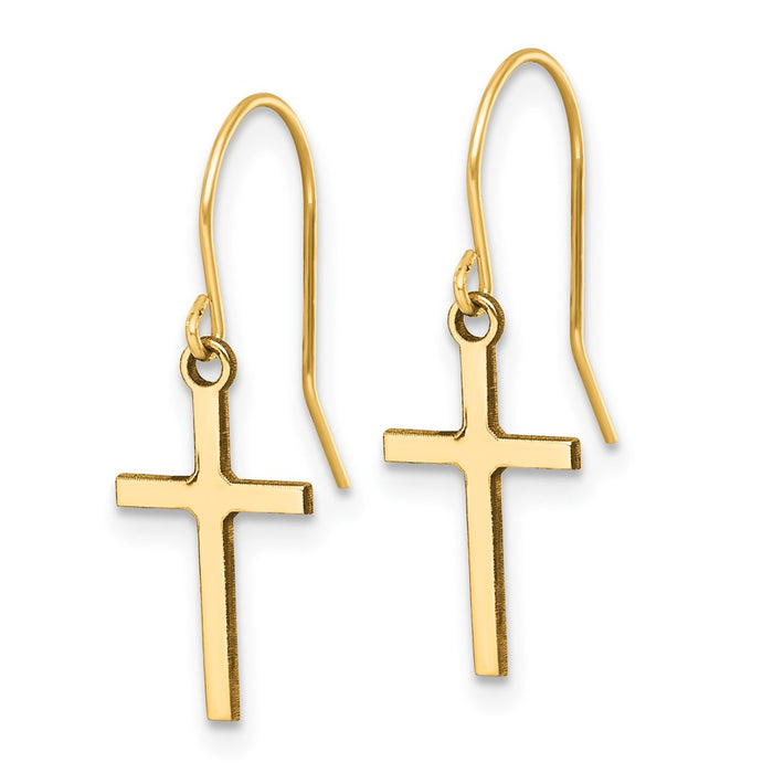 Shop Stylish 14K Gold Dangle Cross Earrings - High-Quality Design at Great Price-2