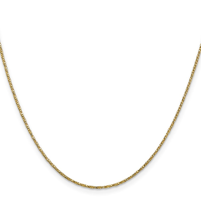 Shop 14K Gold 18-Inch Twisted Box Chain - Stylish 0.95mm Thickness, Lobster Clasp-2