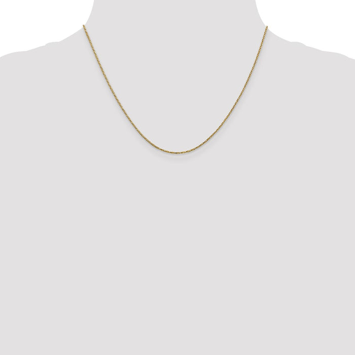 Shop 14K Gold 18-Inch Twisted Box Chain - Stylish 0.95mm Thickness, Lobster Clasp-4