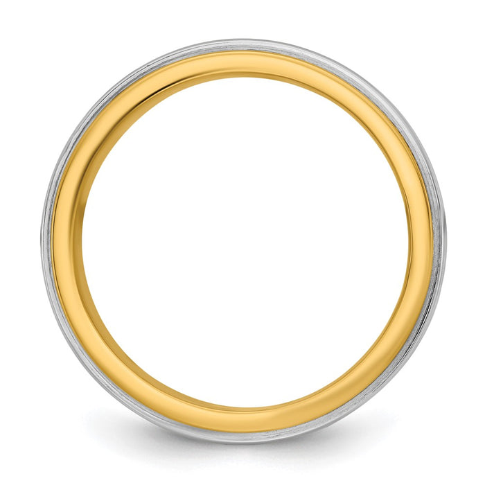 Buy Exclusive 14K Two-Tone Gold 6mm Double Band Wedding Ring - Size 8 Value-2