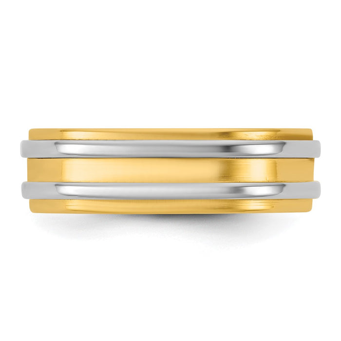 Buy Exclusive 14K Two-Tone Gold 6mm Double Band Wedding Ring - Size 8 Value-3