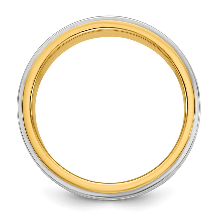 Shop 14K Two-Tone Gold 8mm Double Band Wedding Ring - Stylish Size 10-2