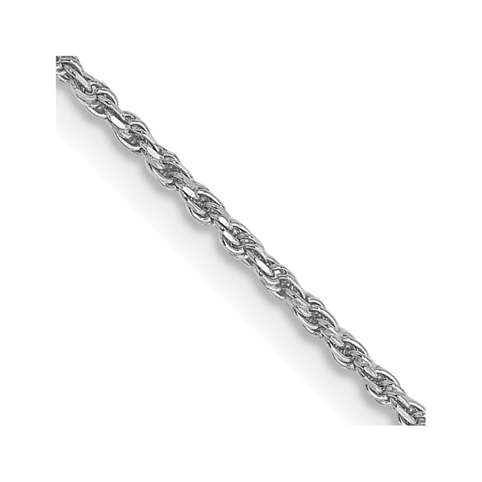 Shop 14K White Gold 16-Inch Diamond-Cut Rope Chain - Stylish 1.15mm Design-1