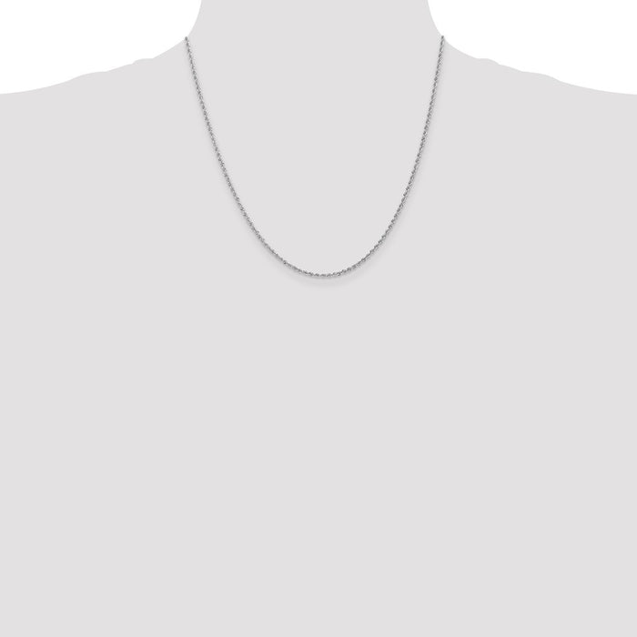 Shop 14K White Gold 20-Inch 1.5mm Classic Rope Chain - Stylish & Luxury!-4