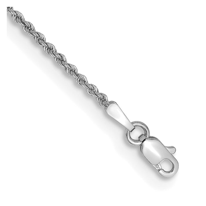 Shop 14K White Gold 8-Inch Classic Rope Chain, 1.5mm - Stylish Value Piece-1