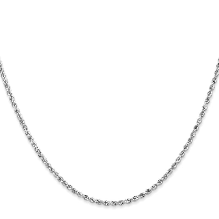 Shop 14K White Gold 20-Inch Rope Chain - Stylish 2mm, Lobster Clasp Value!-2