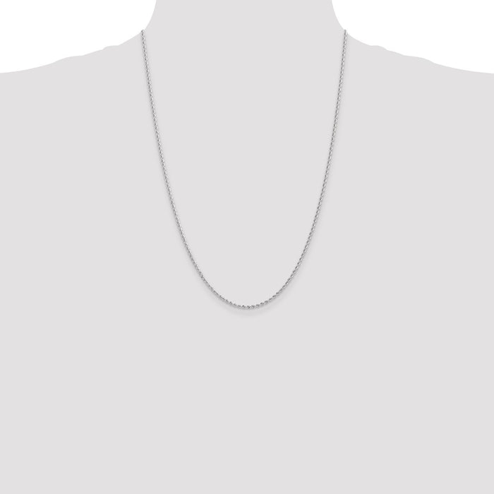 Shop 14K White Gold Classic Rope Chain 24-Inch 2mm - Stylish & Durable Value-4