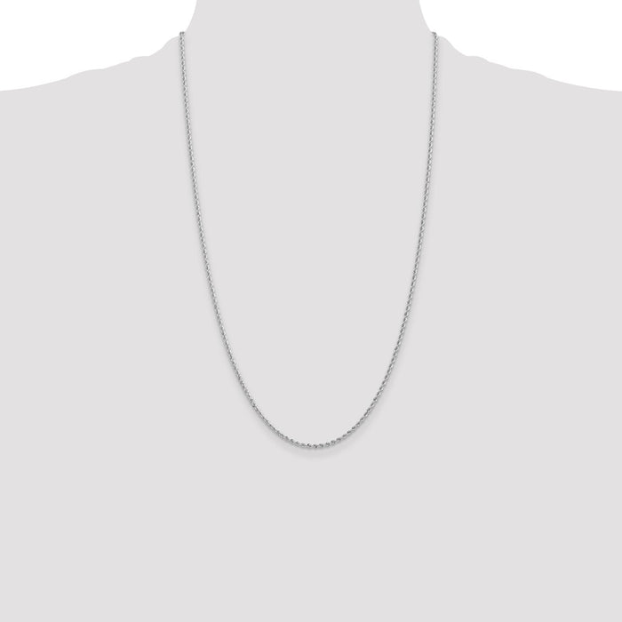 Buy 14K White Gold 26-Inch 2mm Classic Rope Chain - Stylish and Durable-4