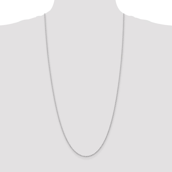 Shop Stylish 30-Inch 14K White Gold 2mm Classic Rope Chain - Luxury Value!-4