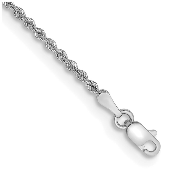 Shop Discounted 14K White Gold 7-Inch Classic Rope Chain - 2mm Stylish Design-1