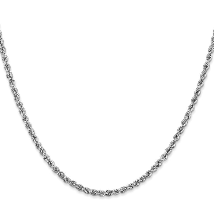 High-Quality 14K White Gold 22-Inch 2.5mm Rope Chain - Stylish & Affordable!-2