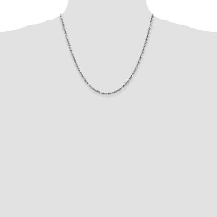 Shop Exclusive 14K White Gold 20-Inch 2.5mm Rope Chain - Stylish & Affordable!-4
