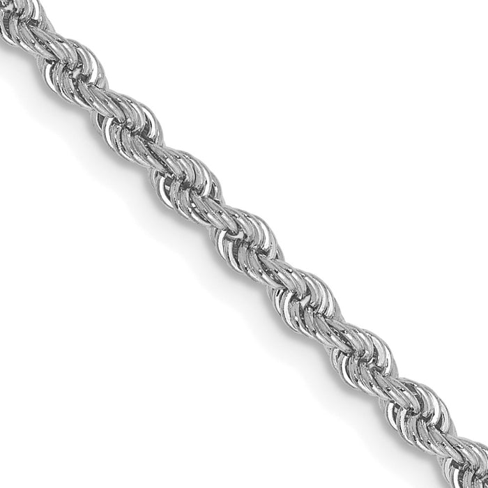 Shop Exclusive 14K White Gold 20-Inch 2.5mm Rope Chain - Stylish & Affordable!-1