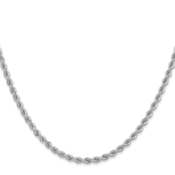 Shop Stylish 14K White Gold 26-Inch 2.75mm Classic Rope Chain - Luxury Value!-2