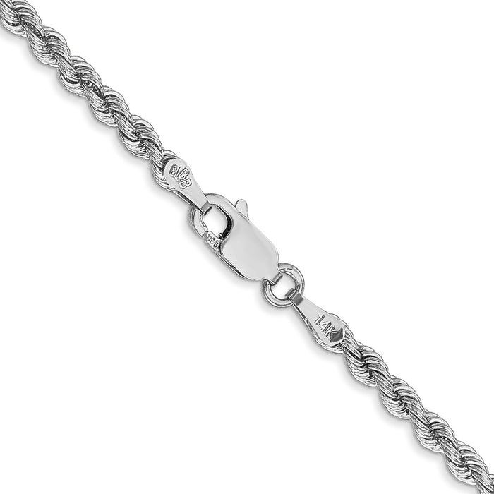 Shop Stylish 14K White Gold 26-Inch 2.75mm Classic Rope Chain - Luxury Value!-3