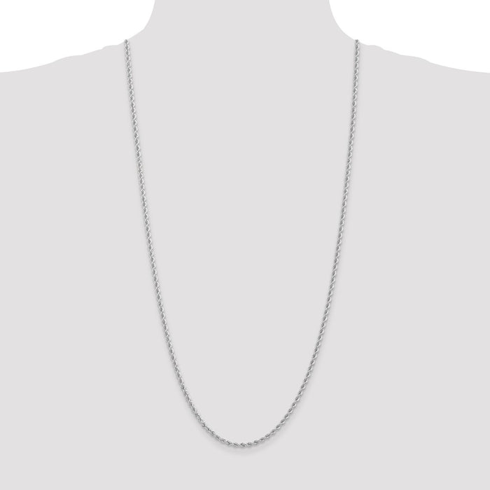 Shop 30-Inch 14K White Gold Classic Rope Chain - Stylish 2.75mm Design!-4