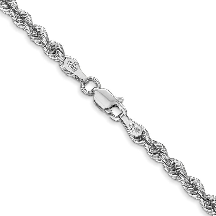 Shop Stylish 14K White Gold 22-Inch 3mm Classic Rope Chain - Luxury Jewelry!-3