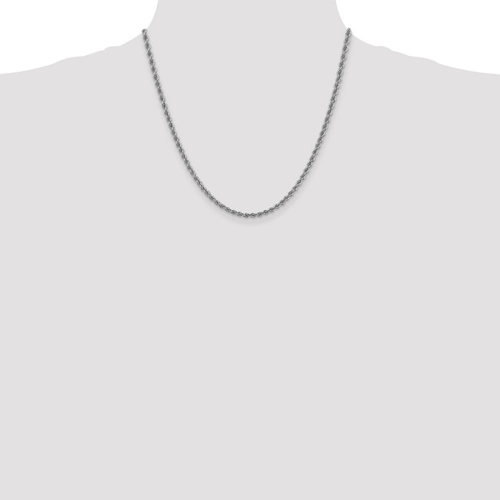 Buy 14K White Gold 20-Inch 3mm Classic Rope Chain - Stylish & Affordable-4
