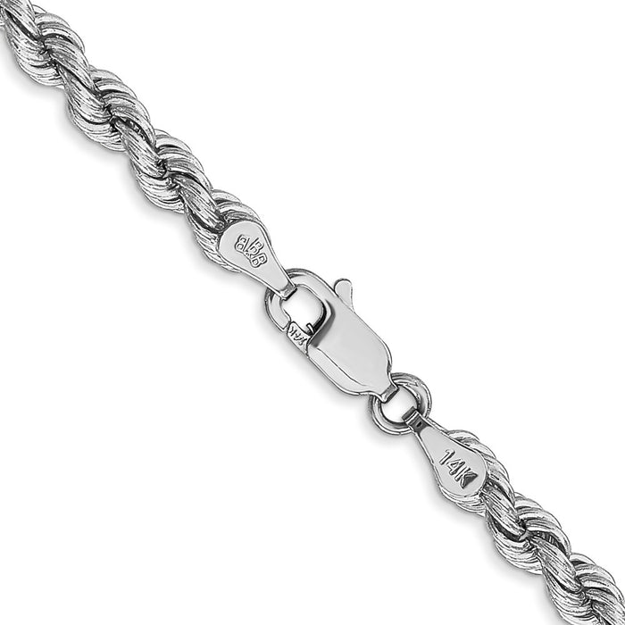 Shop Stylish 14K White Gold 30-Inch 4mm Rope Chain - Luxury Accessory!-3