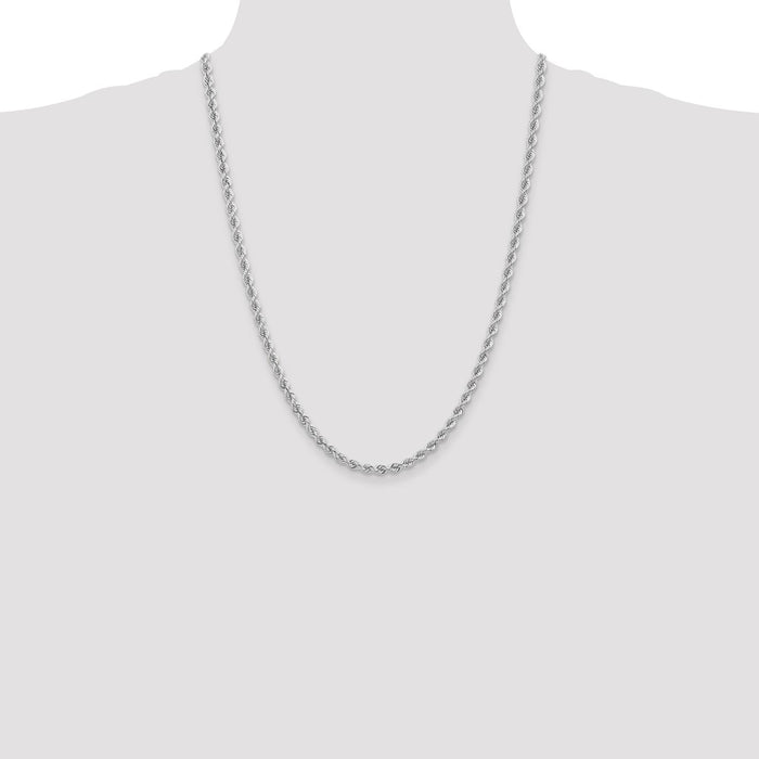 Shop Stylish 14K White Gold 24-Inch 4mm Rope Chain with Lobster Clasp-4