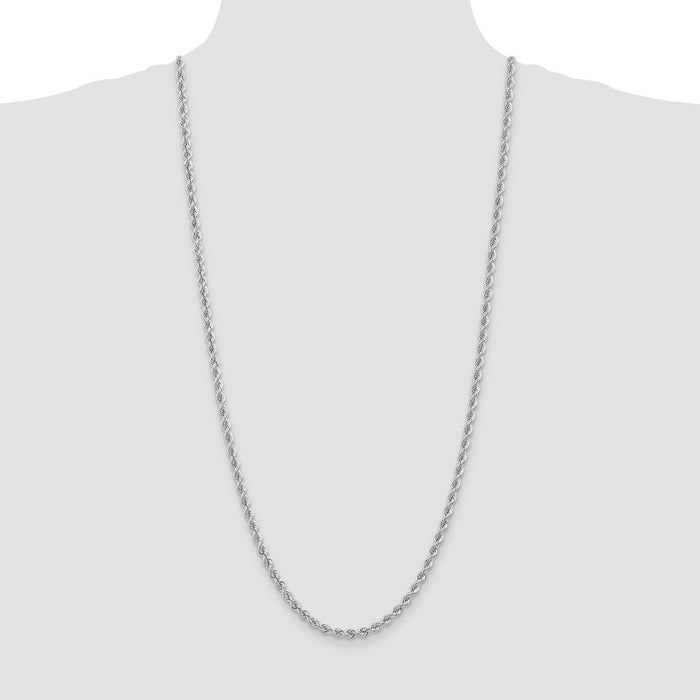 Shop Stylish 14K White Gold 30-Inch 4mm Rope Chain - Luxury Accessory!-4