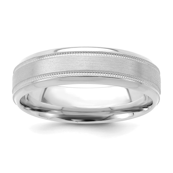 Shop Stylish 14K White Gold 6mm Comfort Fit Wedding Band - Size 13.5-1