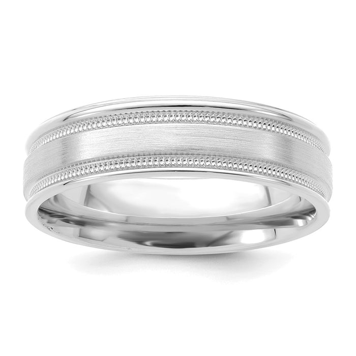 Shop 14K White Gold Lightweight 6mm Wedding Band - Stylish Comfort Fit, Size 7-1