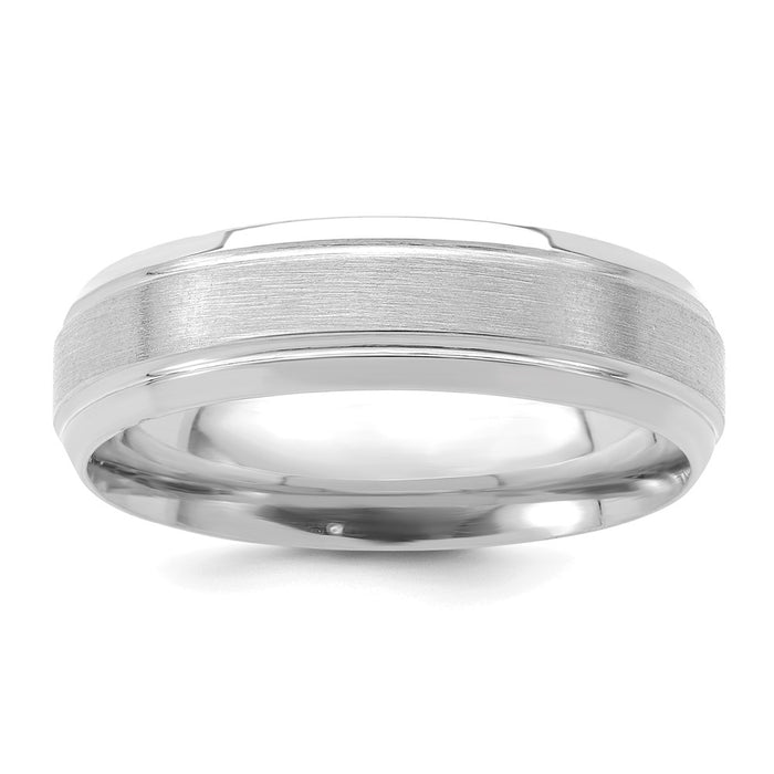 Exclusive 14K White Gold 6mm Comfort Fit Wedding Band - Lightweight & Stylish-1