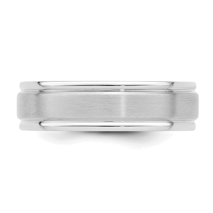 High-Quality 14K White Gold 6mm Wedding Band - Stylish Comfort Fit, Size 10-3
