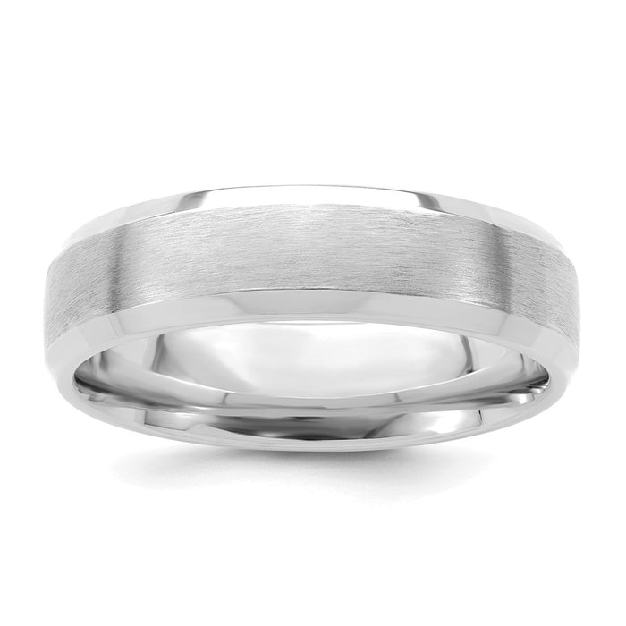 Exclusive 14K White Gold 6mm Comfort Fit Wedding Band - Stylish & Lightweight-1