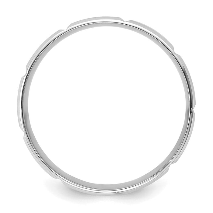 High-Quality 14K White Gold 6mm Wedding Band - Stylish Comfort Fit, Size 13-2