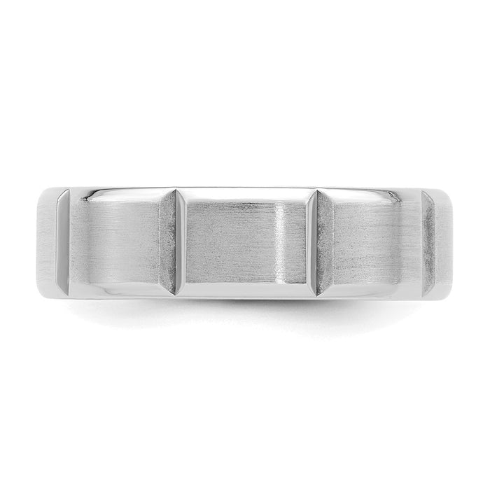 Buy Stylish 14K White Gold 6mm Comfort Fit Wedding Band - Size 11, Affordable-3