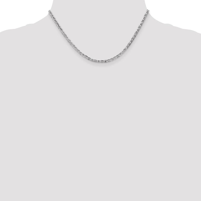 Designer 14K White Gold 16-Inch 3mm Anchor Chain - Affordable Luxury Style-4