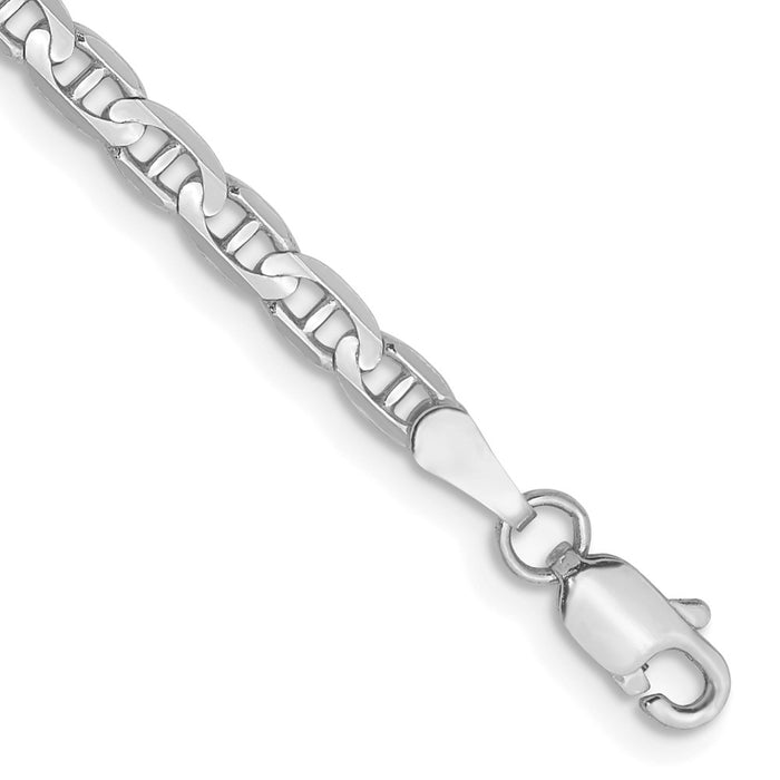 Buy Stylish 14K White Gold 7-Inch Concave Anchor Bracelet - Affordable Luxury-1