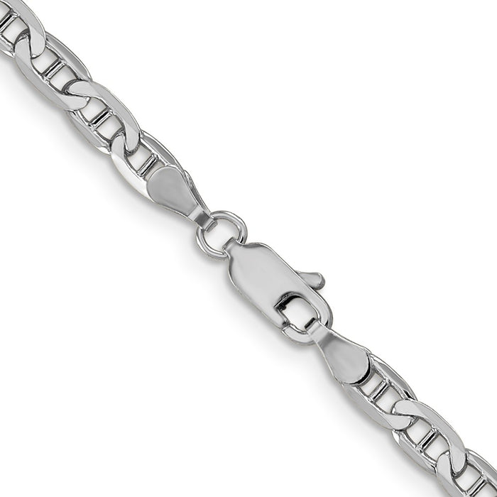Shop Stylish 14K White Gold 20-Inch Concave Anchor Chain - 3.75mm Luxury Value-3