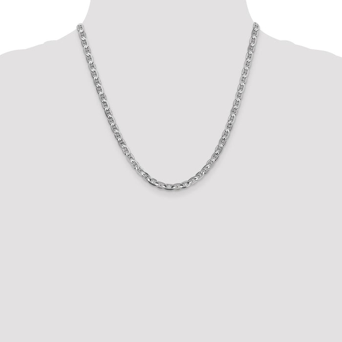 Buy Stylish 14K White Gold 20-Inch 4.5mm Concave Anchor Chain - Luxury Value-4