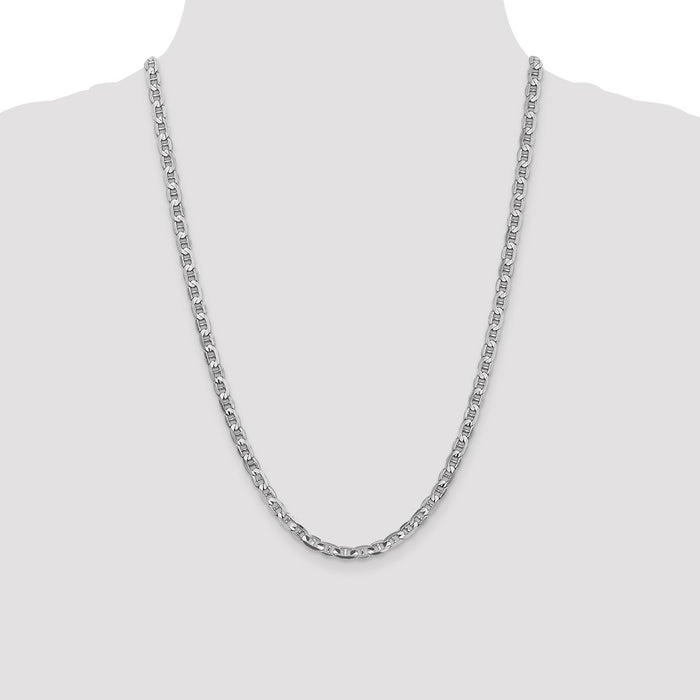 Shop Stylish 14K White Gold 24-Inch 4.5mm Concave Anchor Chain - Luxury Value-4