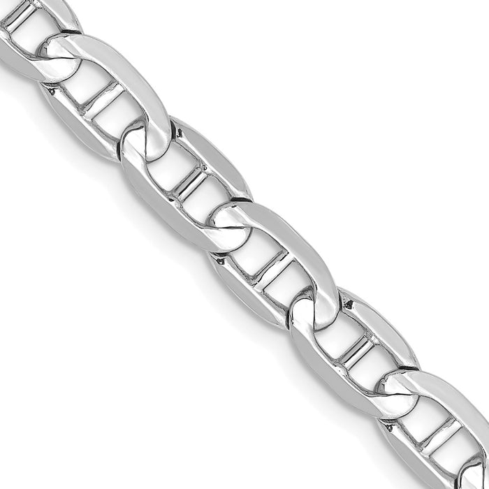 Buy Stylish 14K White Gold 18-Inch 5.25mm Concave Anchor Chain, Lobster Clasp-1