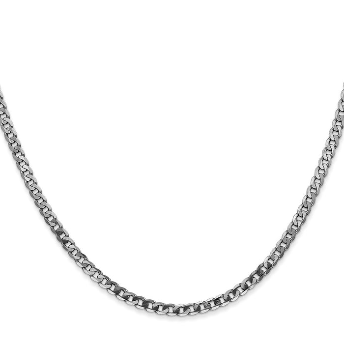 Buy 14K White Gold 24-Inch Curb Chain - Stylish 2.9mm Design, Affordable Price!-2