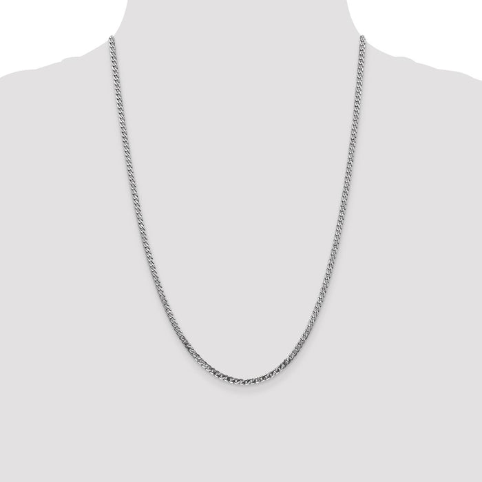 Buy 14K White Gold 24-Inch Curb Chain - Stylish 2.9mm Design, Affordable Price!-4