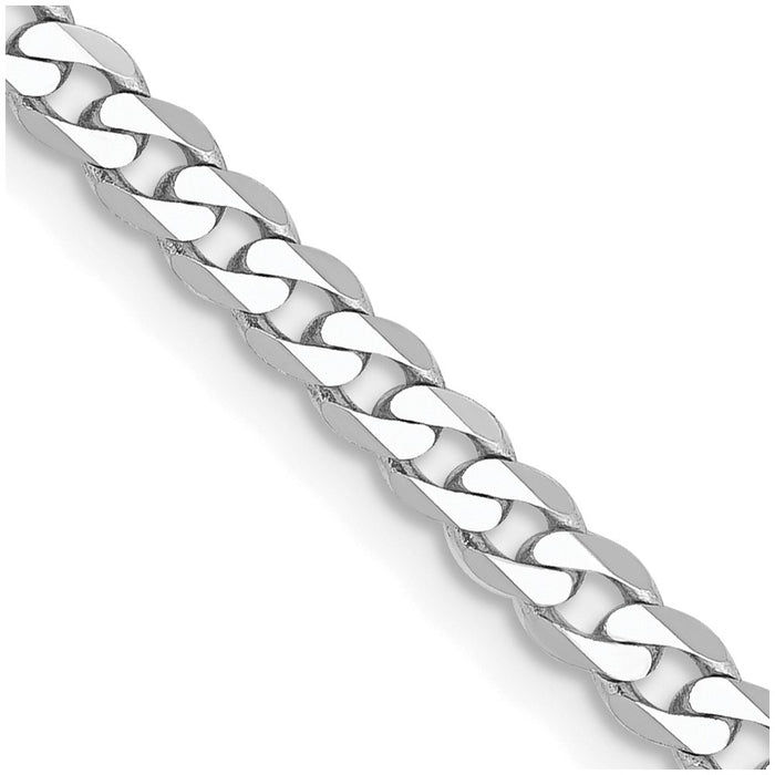 Order 14K White Gold 16-Inch 2.9mm Beveled Curb Chain - Stylish Luxury!-1