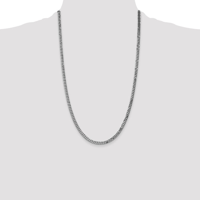 Shop Stylish 14K White Gold 26-Inch Flat Beveled Curb Chain - 3.9mm-4